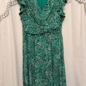 Jessica Howard Green Patterned Midi Dress